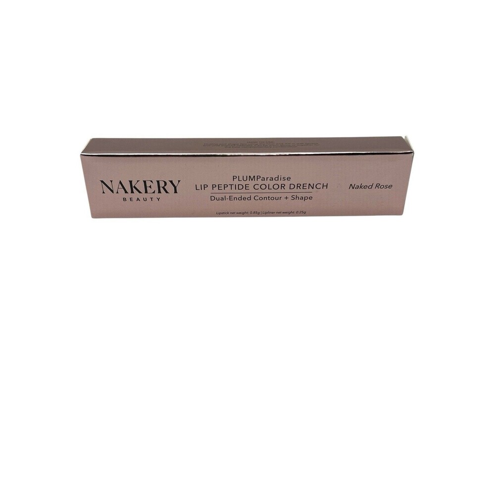 Nakery Beauty Plump Paradise Lip Peptide Color Drench Dual Ended Naked Rose NIB